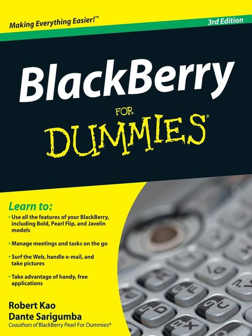 Title details for BlackBerry For Dummies® by Robert Kao - Available